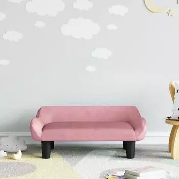 vidaXL Kindersofa Samt rosa 70x40x24cm (3196352)