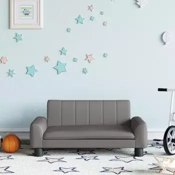 vidaXL Kindersofa Kunstleder, grau, 70x45x30cm