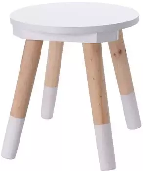 Spetebo Kinder Hocker weiß/natur, Holz, 24x26cm (2970)