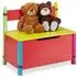 Relaxdays Kindersitzbank mit Spielzeugtruhe, bunt, Holzwerkstoff (10037508)