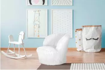 Kayoom Kinderstuhl Nanny 225 weiß, Kunstfell, Kieferholz (95845651-0)