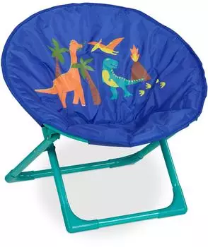 Relaxdays Moonchair Kinder, Dino, faltbar, blau (10028888_1179)