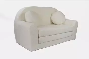 FORTISLINE Sofa David ausklappbares Kindersofa Teddy-Stoff, beige