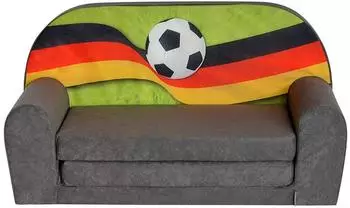FORTISLINE Kindersofa "MINI" aufklappbar, Mikrofaser, FANZONE Football DE (W386)