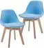 en.casa Elvdal Kinderstuhl 2er Set, gepolstert, himmelblau (56x38x33cm)