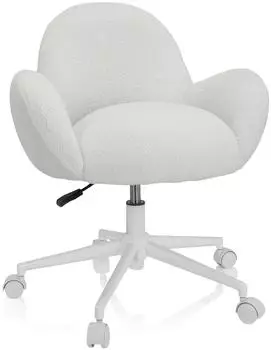 HJH Office KID TEDDY I Kinderdrehstuhl Bouclé/Teddystoff weiß (719225)