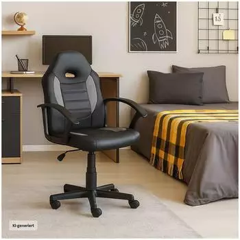 HTI-Living Daytona Junior Schreibtischstuhl h&ouml;henverstellbar, schwarz-grau