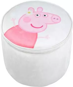 Roba Peppa Pig Kinder-Pouf rund, Samtbezug, beige (450142PP1)