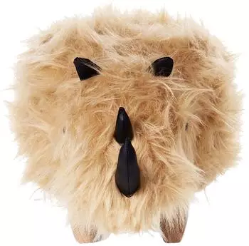 Beliani Woolly Rhino Kinderhocker Felloptik sandbeige (169043)
