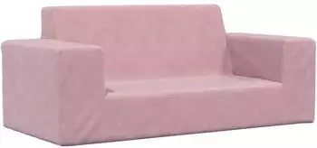 vidaXL Kindersofa 2-Sitzer, rosa, Plüsch (4104783)