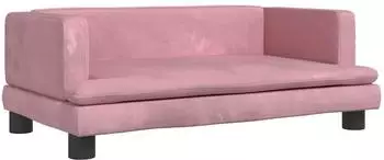 vidaXL Kindersofa rosa, Samt (3196308)