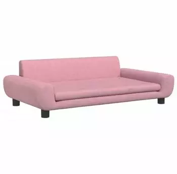 vidaXL Kinder-Schlafsofa rosa, Samt, 100x54x33cm (3196382)