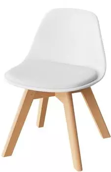 Woltu Kinderstuhl mit R&uuml;ckenlehne, Kunstleder, wei&szlig; (KST005ws)