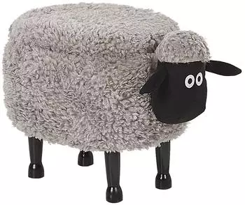 Beliani SHEEP Tierhocker mit Stauraum, Stoff, grau (SHEEP)