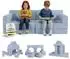 Juskys Kayo Kindersofa Cord hellblau