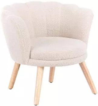 Beliani Halby Kindersessel Boucl&eacute;, hellbeige