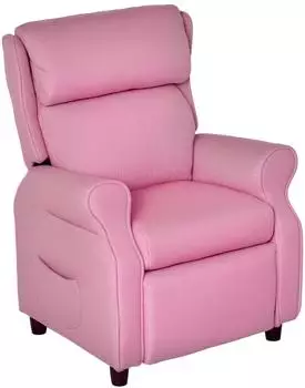 HomCom Kindersessel mit Fu&szlig;st&uuml;tze, verstellbar, rosa, 3-5 Jahre