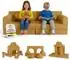 Juskys Kayo Kindersofa Cord, gelb (150x50x75cm)