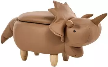Beliani Sitzhocker Triceratops Stoff braun