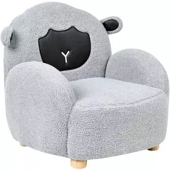 Beliani Ula Kindersessel Schaf-Form, Boucl&eacute;, grau (609785)