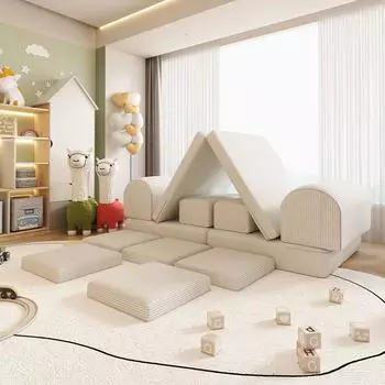 Home Deluxe Spielsofa LIV mit Stapelsteinen, Cord, beige