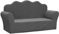 vidaXL Kindersofa 2-Sitzer Anthrazit Weich Pl&uuml;sch