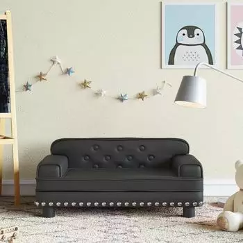 vidaXL Kindersofa schwarz 70x45x30cm Kunstleder (3196300)