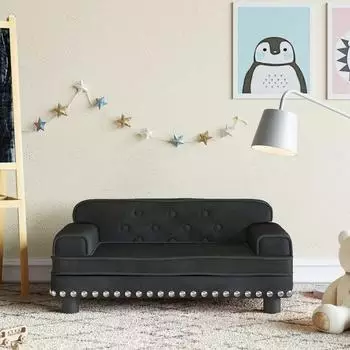 vidaXL Kindersofa schwarz, Samt, 70x45x30cm