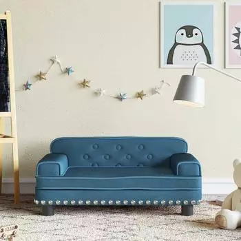 vidaXL Kindersofa Samt, blau, 70x45x30cm (3196293)