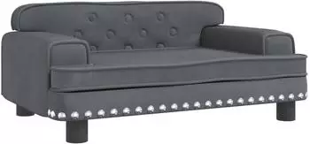 vidaXL Kindersofa Samt dunkelgrau 70x45x30cm (3196295)