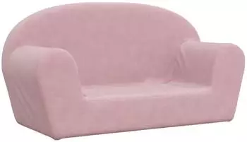 vidaXL Kindersofa 2-Sitzer, weicher Pl&uuml;sch, rosa (356991)