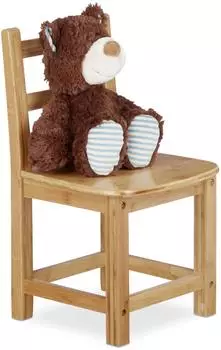 Relaxdays Kinderstuhl aus Bambus, hellbraun