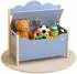 Coemo TRUDI Spielzeugtruhe mit Sitzbank, Holz, grau, 60×26×55cm
