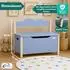 Coemo TRUDI Spielzeugtruhe mit Sitzbank, Holz, grau, 60×26×55cm
