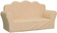 vidaXL Kindersofa 2-Sitzer Creme Weicher Pl&uuml;sch