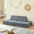en.casa Norhulta Kinderspielsofa mit Schlaffunktion, 5-tlg., Cord, grau (150x66x46cm)