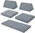 en.casa Norhulta Kinderspielsofa mit Schlaffunktion, 5-tlg., Cord, grau (150x66x46cm)