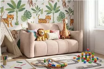 WFL GROUP Lilo Kindersofa mit Schlaffunktion & Bettkasten, Cordstoff, rosa (800001751676)