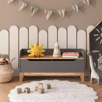 VitaliSpa Spielzeugtruhe Malia grau/Artisan, 107,2x50cm, mit Sitzfl&auml;che (58367)