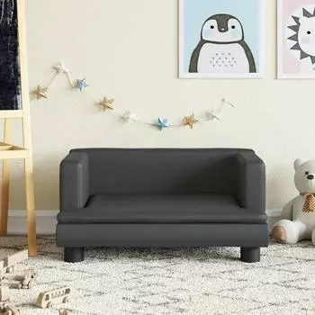 vidaXL Kindersofa schwarz 60x40x30cm Kunstleder
