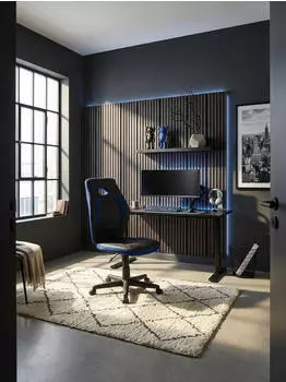 KADIMA DESIGN LUAN Kinderschreibtischstuhl ergonomisch, schwarz/blau, höhenverstellbar