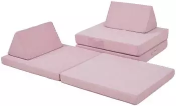 en.casa Norhulta Kinderspielsofa 5-tlg. Cord rosa, 150x66x46cm