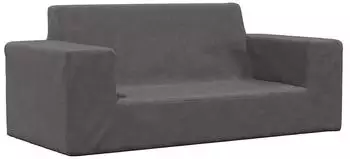 vidaXL Kindersofa 2-Sitzer, Plüsch, anthrazit (4104780)