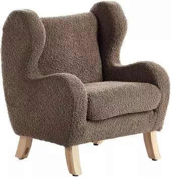 Beliani Kinder-Ohrensessel Bouclé braun (45x55x41cm)