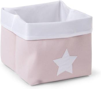 Childhome Canvas caja plegable 32 x 32 x 29 cm pink white