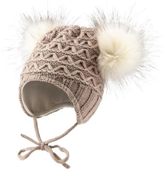 Sterntaler Mädchen Strickmütze 2 Pompons sand (4702140-913)