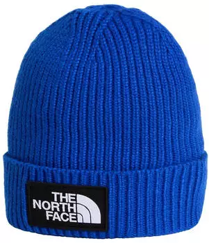 The North Face Kid's TNF Logo Box Cuffed Beanie blue
