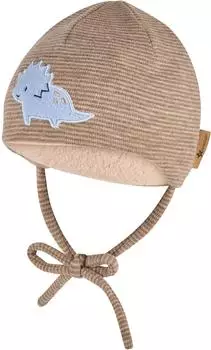 Sterntaler Kid's Beanie Dino Embroidery braunmelange