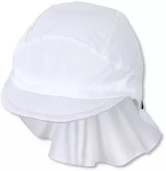 Sterntaler Kid's Peak with neck protection Uni Cap wei&szlig;