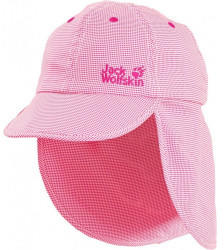 Jack Wolfskin Desert Sun Hat Kids hot pink checks